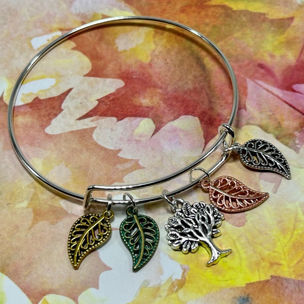 Handmade Fall Bangle Charm Bracelet!